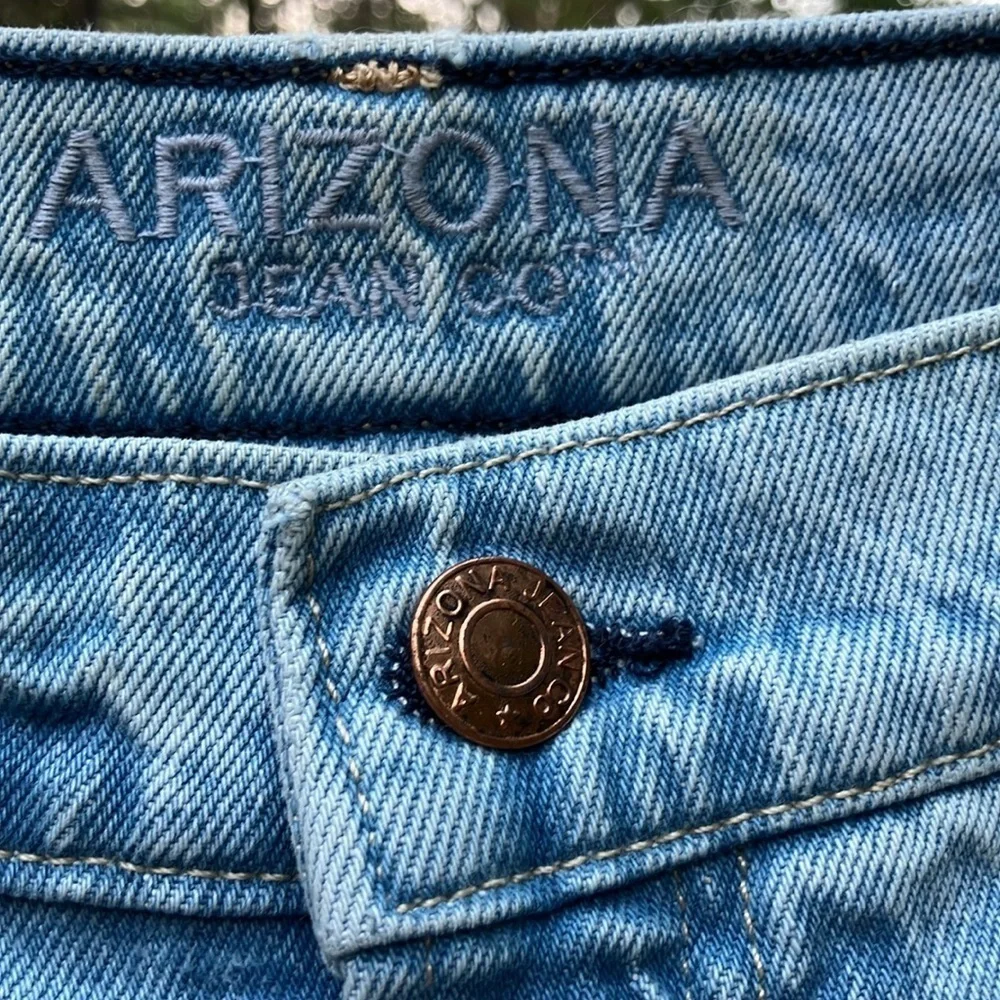 Arizona wide leg high rise stonewashed denim jean size 17 nwot